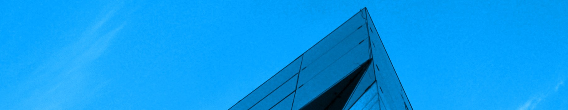 Building Corner Blue Banner